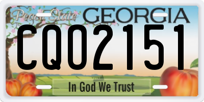 GA license plate CQO2151