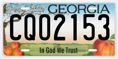 GA license plate CQO2153