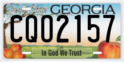 GA license plate CQO2157