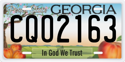 GA license plate CQO2163