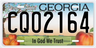 GA license plate CQO2164