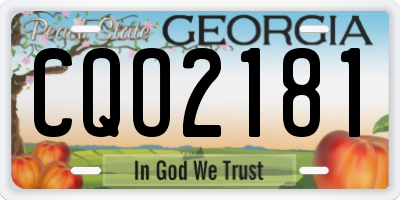 GA license plate CQO2181