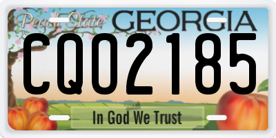 GA license plate CQO2185