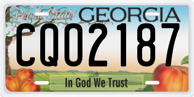 GA license plate CQO2187