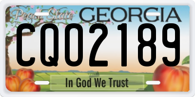 GA license plate CQO2189