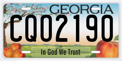 GA license plate CQO2190