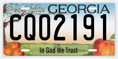 GA license plate CQO2191