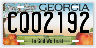 GA license plate CQO2192