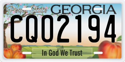 GA license plate CQO2194