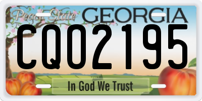GA license plate CQO2195