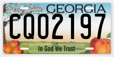 GA license plate CQO2197