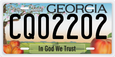 GA license plate CQO2202