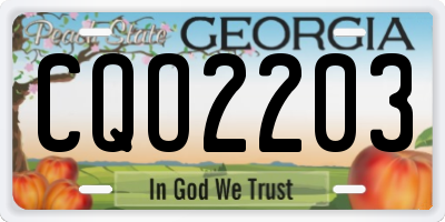 GA license plate CQO2203