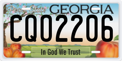 GA license plate CQO2206