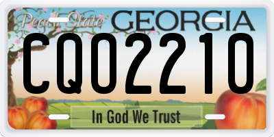 GA license plate CQO2210