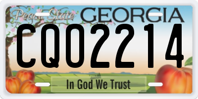 GA license plate CQO2214