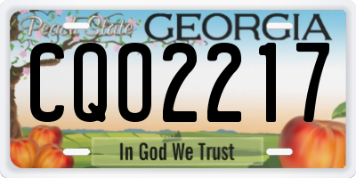 GA license plate CQO2217