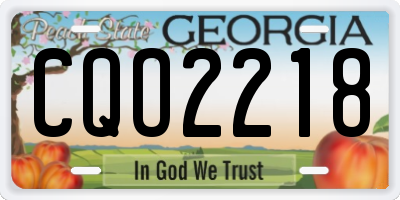 GA license plate CQO2218