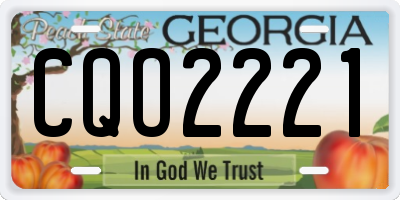 GA license plate CQO2221