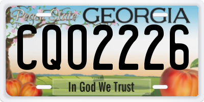 GA license plate CQO2226