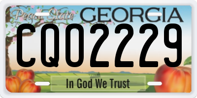 GA license plate CQO2229