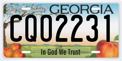 GA license plate CQO2231