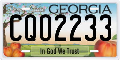 GA license plate CQO2233