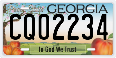 GA license plate CQO2234