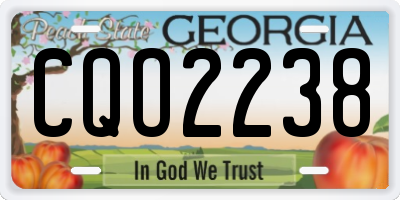 GA license plate CQO2238