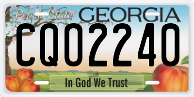 GA license plate CQO2240