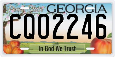GA license plate CQO2246