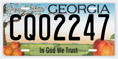 GA license plate CQO2247