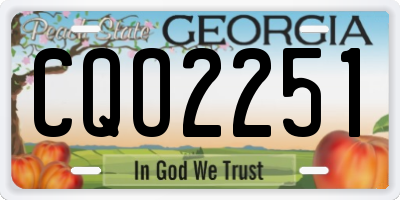 GA license plate CQO2251