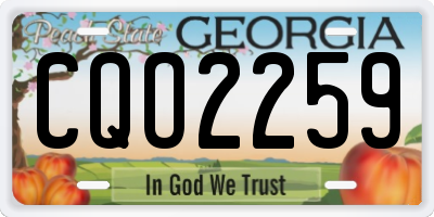 GA license plate CQO2259