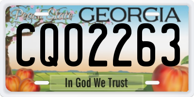 GA license plate CQO2263