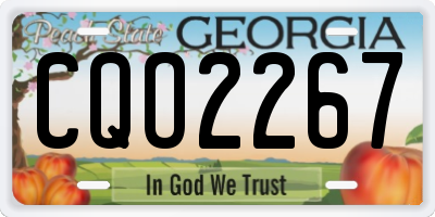 GA license plate CQO2267