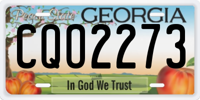 GA license plate CQO2273