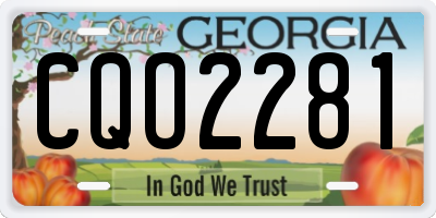 GA license plate CQO2281