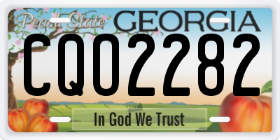 GA license plate CQO2282
