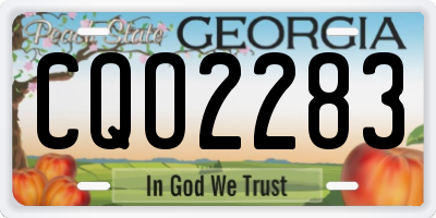 GA license plate CQO2283