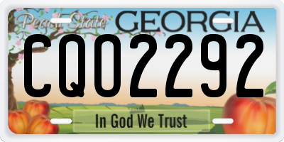 GA license plate CQO2292