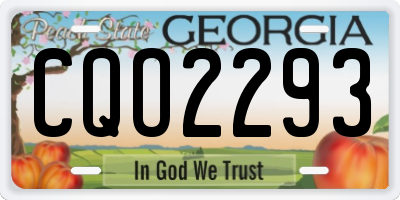 GA license plate CQO2293