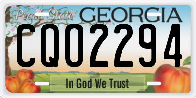 GA license plate CQO2294