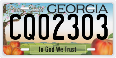 GA license plate CQO2303