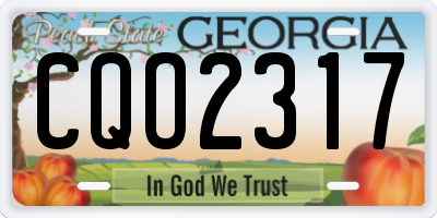 GA license plate CQO2317