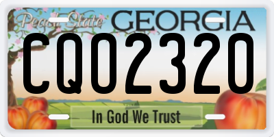 GA license plate CQO2320