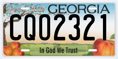 GA license plate CQO2321