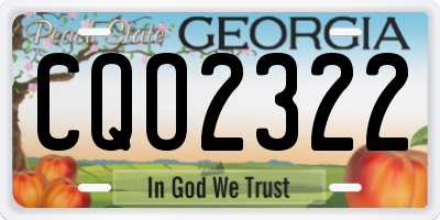 GA license plate CQO2322