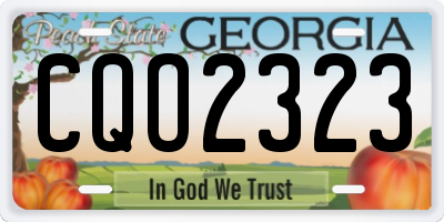GA license plate CQO2323