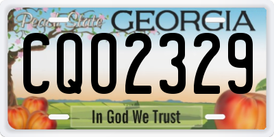 GA license plate CQO2329